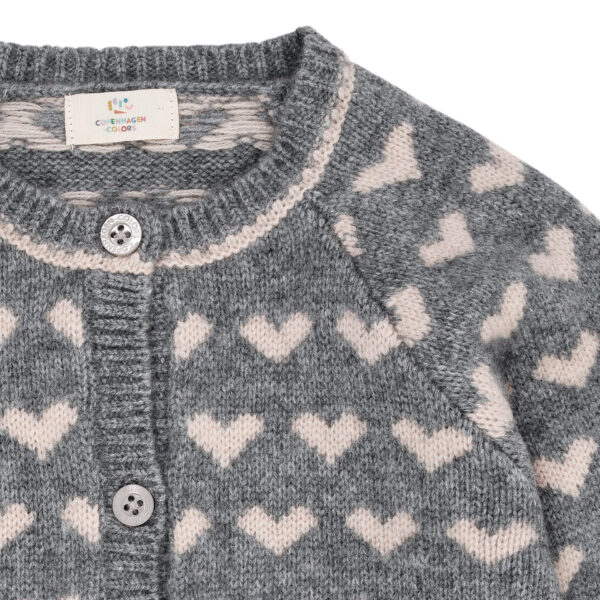 Cardigan Cashmere Hearts - Grey - Image 3