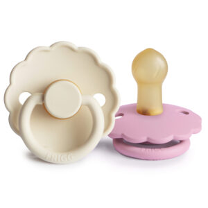FRIGG Pacifier Daisy Latex 2-Pack Cream/Lupine