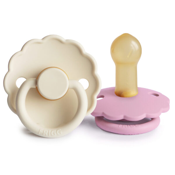 FRIGG Pacifier Daisy Latex 2-Pack Cream/Lupine - Image 2
