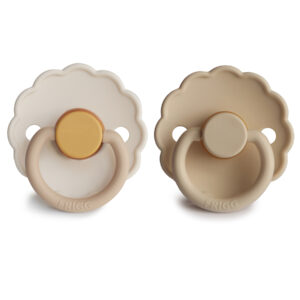 FRIGG Daisy Pacifier Latex 2-Pack Chamomile/Croissant