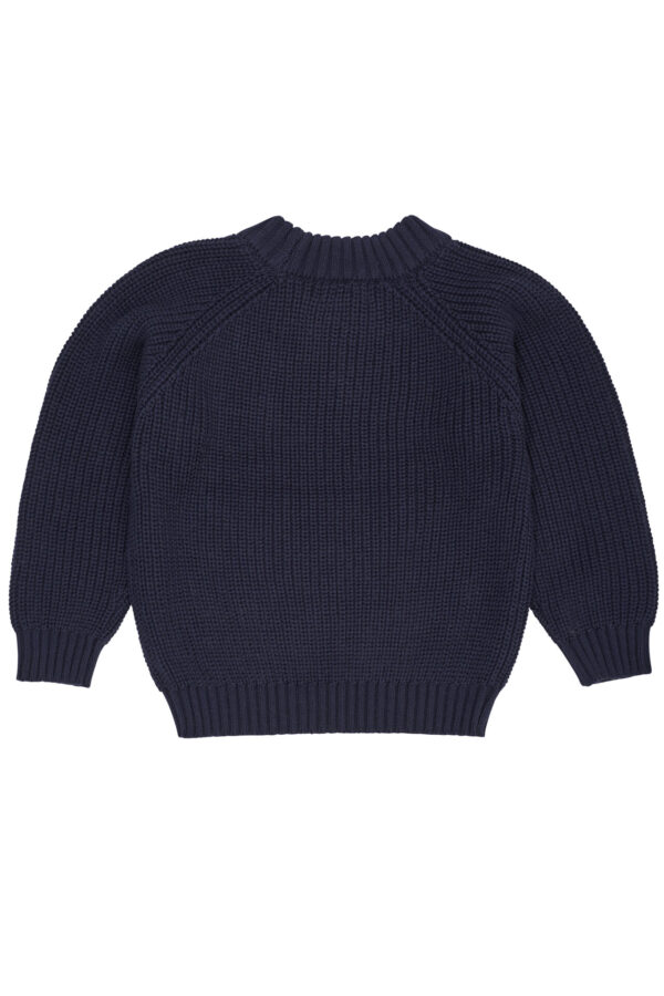 Classic Rib-Knitted Blouse Navy - Image 2