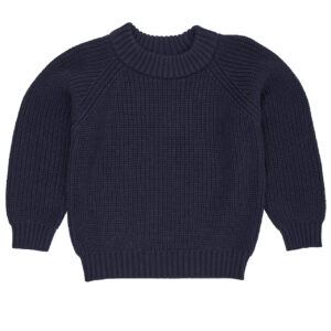 Classic Rib-Knitted Blouse Navy