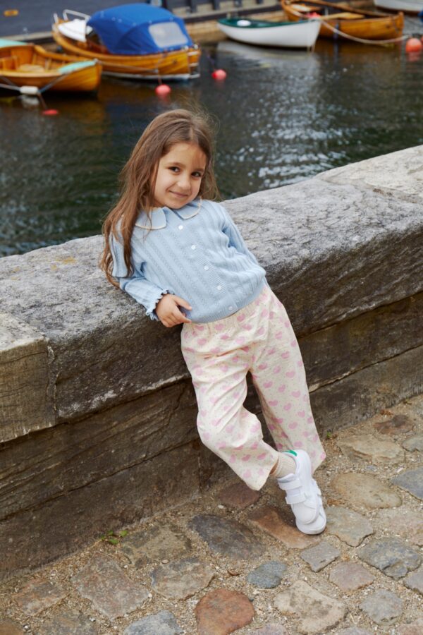 Pointelle Knitted Cardigan With Collar - Image 4