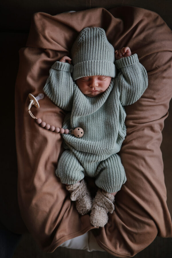 Mushie Chunky Knit Pants - Light Mint - Image 6