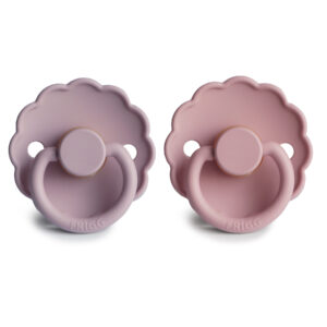 FRIGG Daisy Latex 2-Pack Pacifier Baby Pink/Soft Lilac