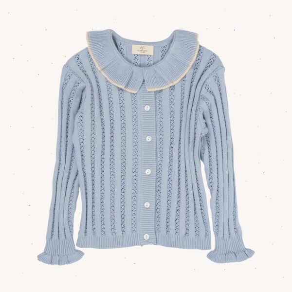 Pointelle Knitted Cardigan With Collar
