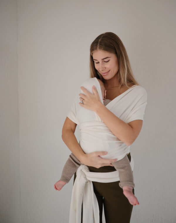 Mushie Baby Carrier Wrap Ivory - Image 4