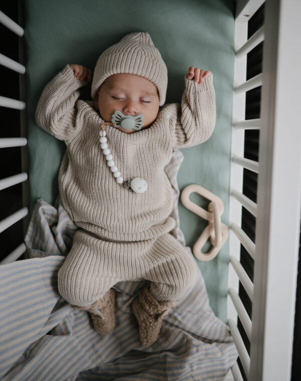 Mushie Baby Pullover Chunky Knit Beige - Image 6