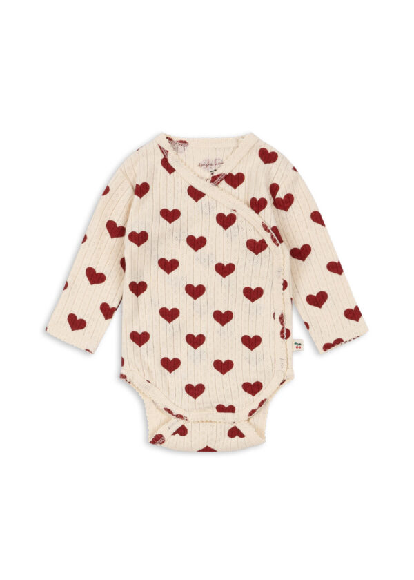 Minnie Newborn Body GOTS Red Hearts - Konges Slojd