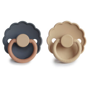 FRIGG Daisy Silicone Pacifier 2-Pack Aurora/Croissant