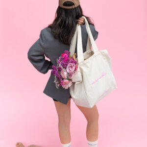 Mademoiselle Cotton Totebag | Printed Cream Tote