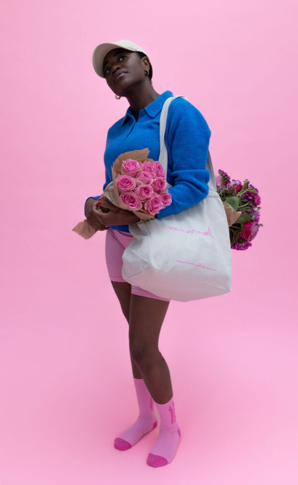 Mademoiselle Cotton Totebag | Printed Cream Tote - Image 3
