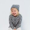 Cashmere Wool Heart Beanie Grey Mel/Taupe Combi - Image 3