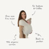 Mushie Baby Carrier Wrap Ivory - Image 6
