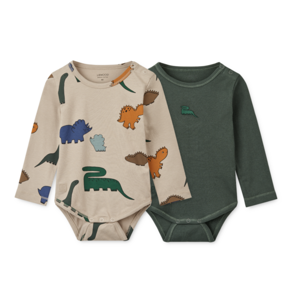 Yanni Baby Printed Lonsleeve Body 2-pack - Liewood