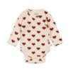 Minnie Newborn Body GOTS Red Hearts - Konges Slojd