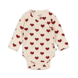 Minnie Newborn Body GOTS Red Hearts - Konges Slojd