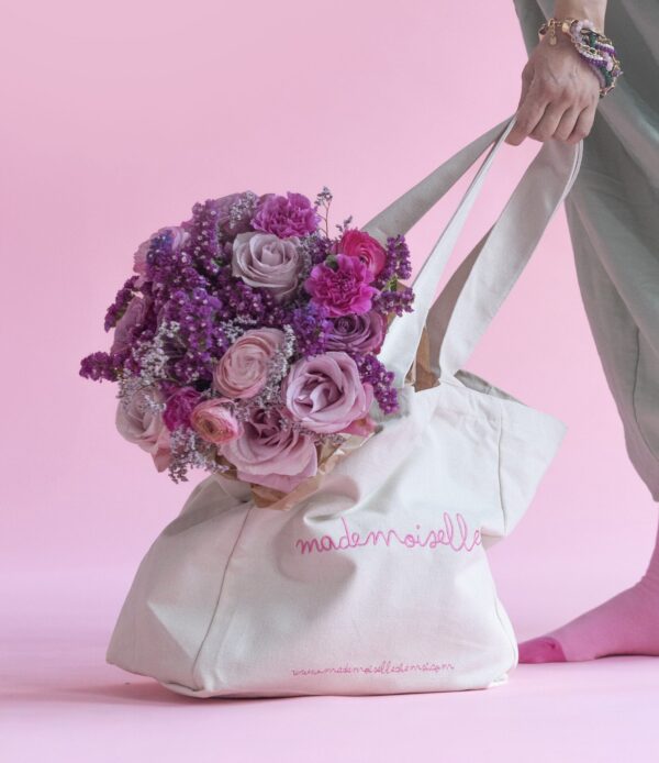 Coton Tote Bag Mademoiselle - embroidered