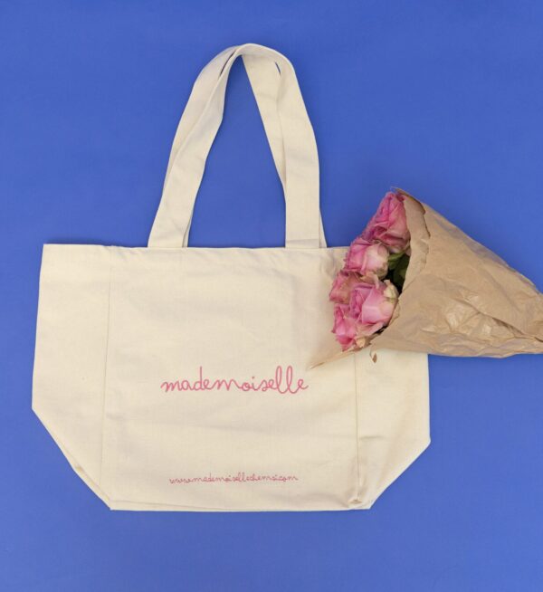 Coton Tote Bag Mademoiselle - embroidered - Image 4