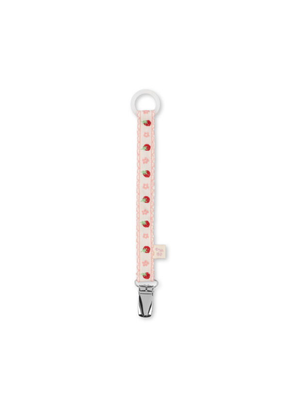 Strawberry Pacifier Strap, Vintage White - Konges Slojd