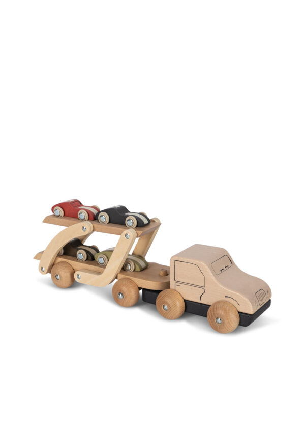 Wooden Car Carrier FSC, Truck Toy - Konges Slojd