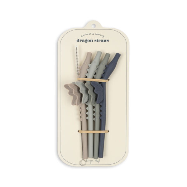 4-Pack Silicone Dragon Straws – Konges Sløjd