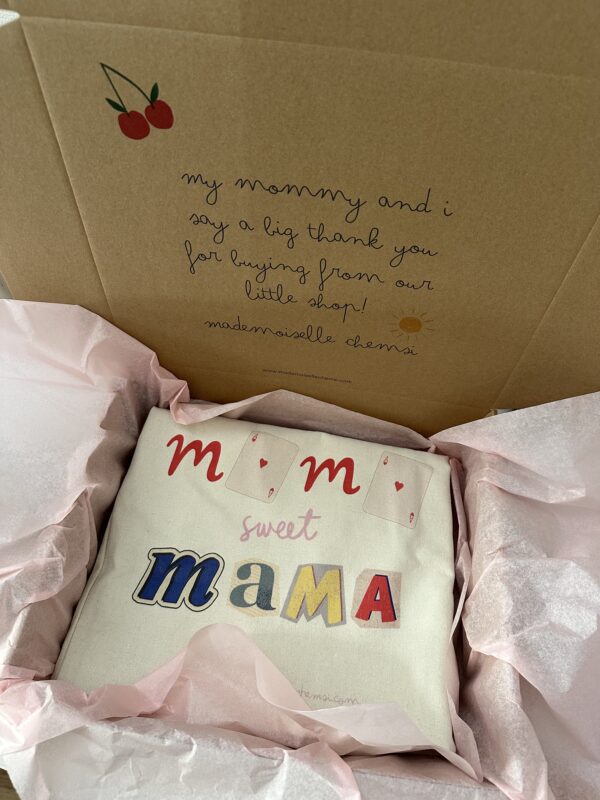 Mama Sweet Mama cotton totebag | printed cream tote - Image 2
