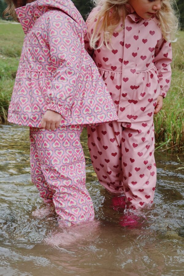 Rainy Palme Set, Waterproof Fleece-Lined Rainwear, Amour Pink - Konges Slojd - Image 5