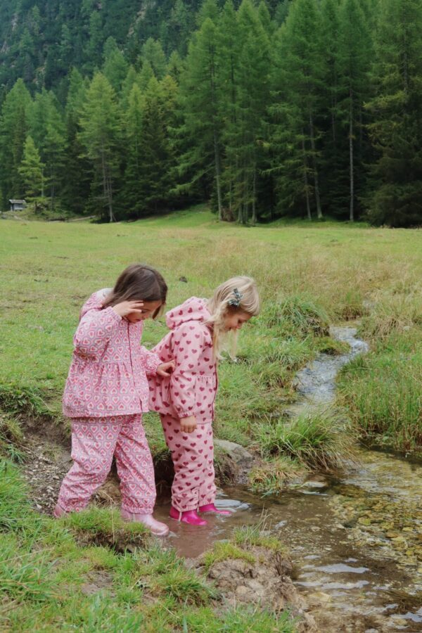 Rainy Palme Set, Waterproof Fleece-Lined Rainwear, Amour Pink - Konges Slojd - Image 6