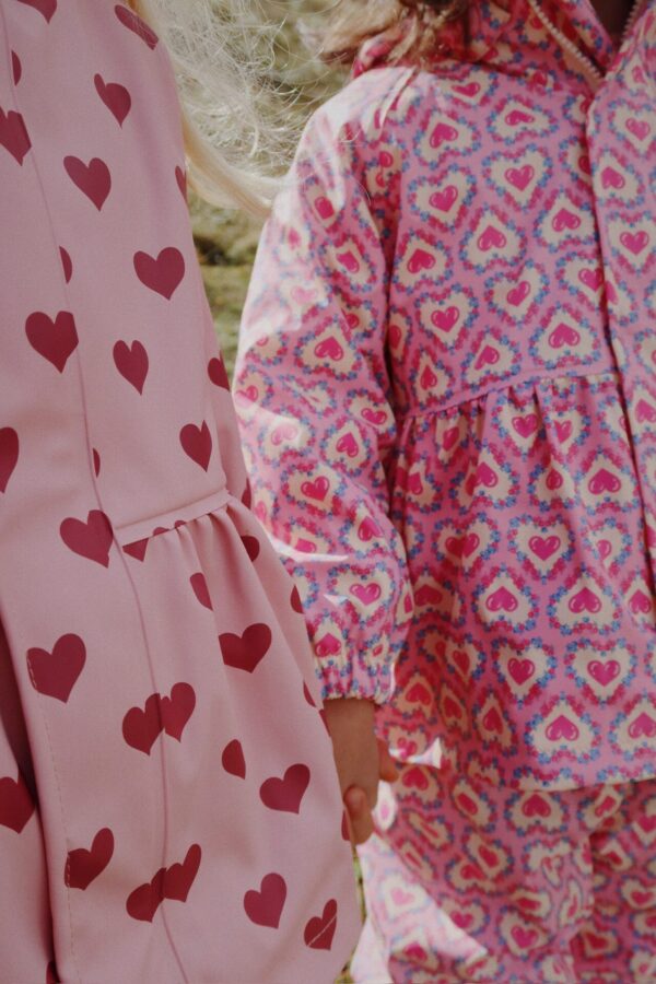 Rainy Palme Set, Waterproof Fleece-Lined Rainwear, Amour Pink - Konges Slojd - Image 4