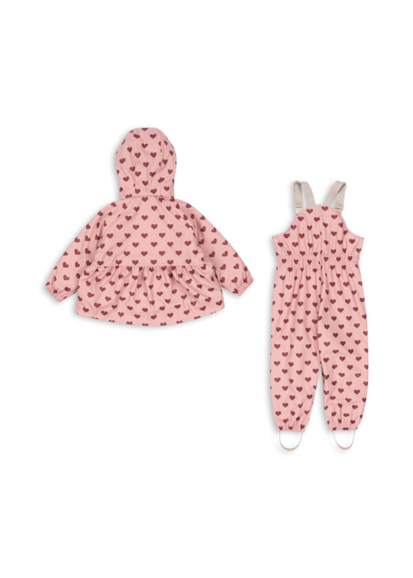 Rainy Palme Set, Waterproof Fleece-Lined Rainwear, Amour Pink - Konges Slojd - Image 7
