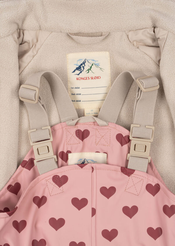 Rainy Palme Set, Waterproof Fleece-Lined Rainwear, Amour Pink - Konges Slojd - Image 10