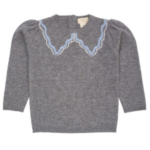 Cashmere Pullover with Collar Deco