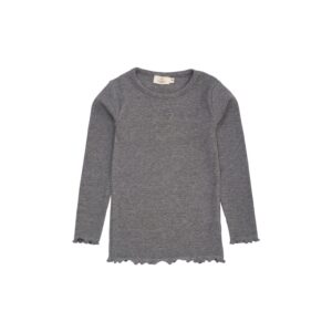 Modal Rib Longsleeve Tee, Heart Hole, Grey - Copenhagen Colors