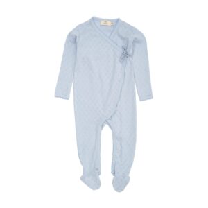 Pointelle Cross-over Full Body, Dusty Blue - Copenhagen Colors
