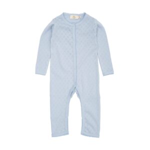 Pointelle Heart Full Body, Dusty Blue - Copenhagen Colors