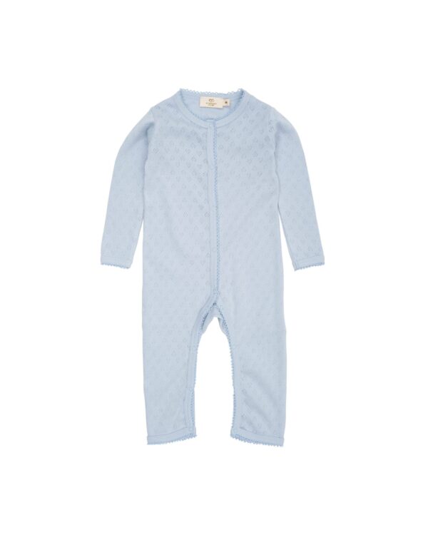 Pointelle Heart Full Body, Dusty Blue - Copenhagen Colors