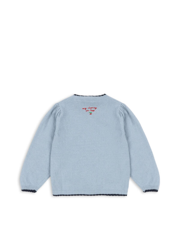 Alexa Knit Cardigan, Blue Frog Cherry - Konges Slojd - Image 2