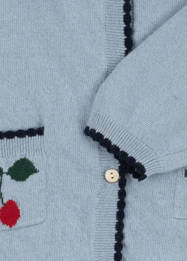 Alexa Knit Cardigan, Blue Frog Cherry - Konges Slojd - Image 5
