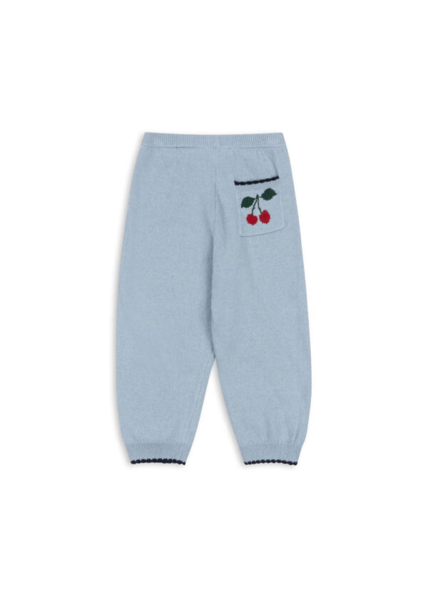 Alexa Knit Pant, Blue Fog Cherry - Konges Slojd - Image 2