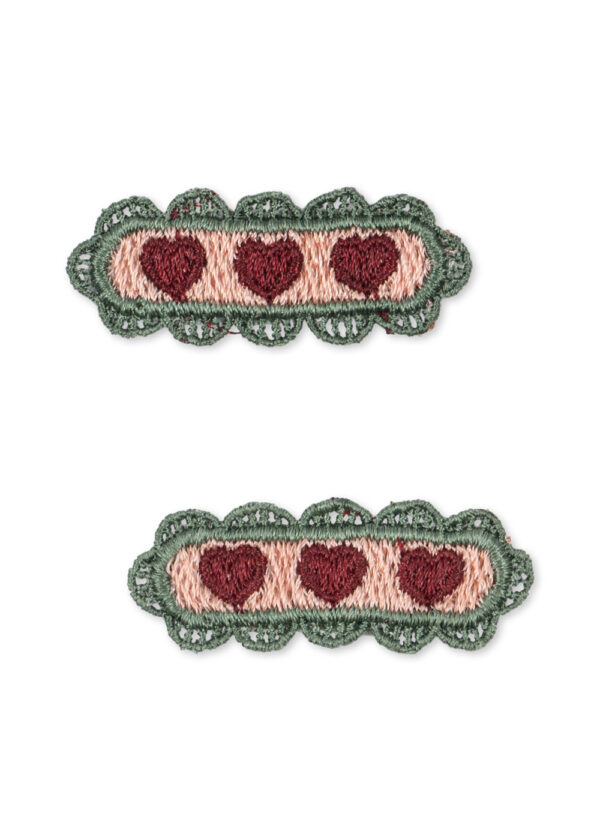 Hair clip heart 2 Pack, Mellow Rose - Konges Slojd - Image 2