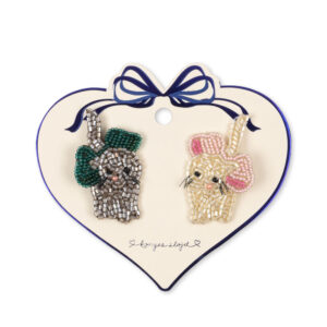 Bow Kitty Beaded Hair Clip