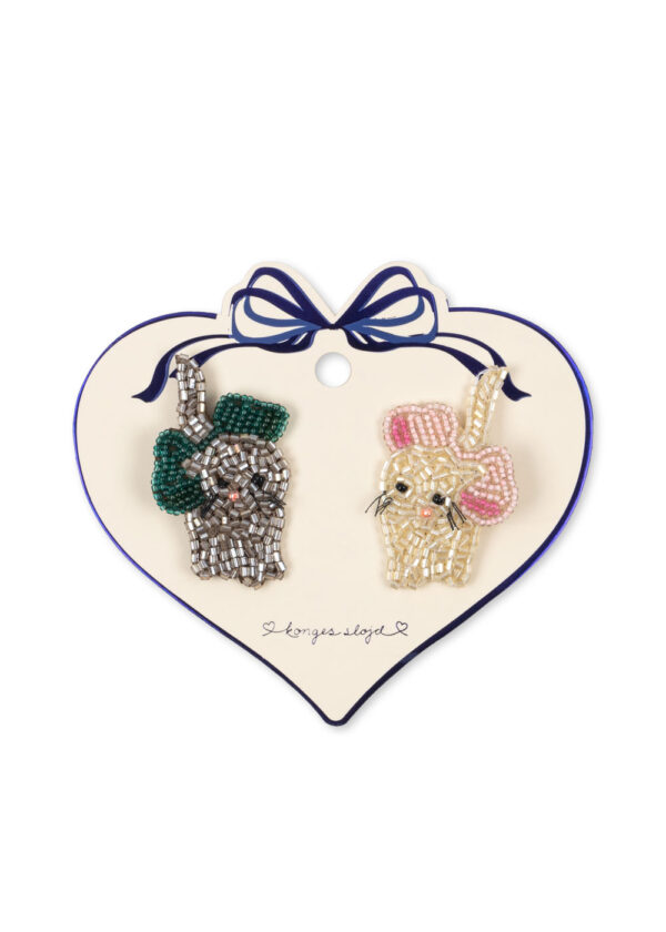 Bow Kitty Beaded Hair Clip