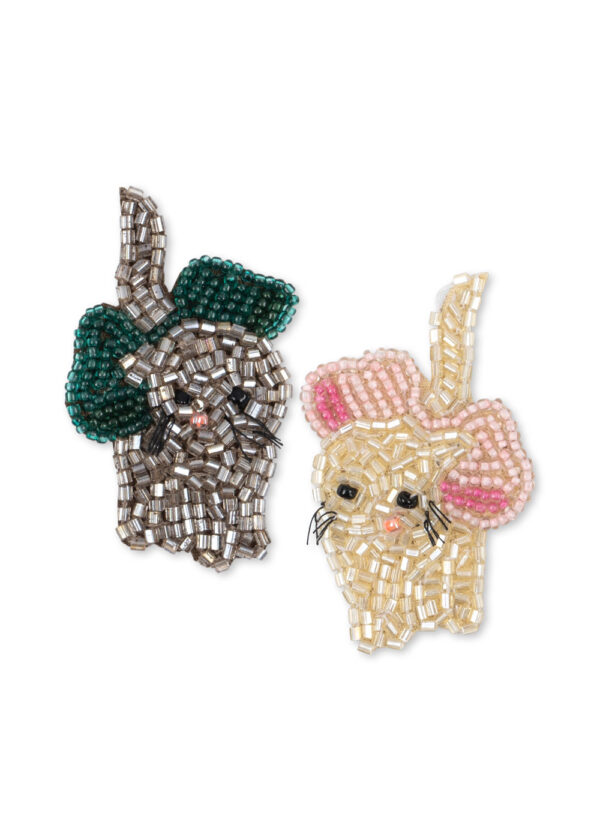 Bow Kitty Beaded Hair Clip, 2 Pack - Konges Slojd - Image 2
