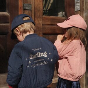 Konges Sløjd Juno Bomber Jacket Total Eclipse Navy lightweight thermo jacket wind-resistant water-repellent
