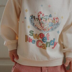 Konges Sløjd long sleeve polo shirt Spotty Sweet Like Candy Cream organic cotton