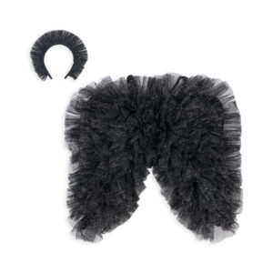 Konges Sløjd Black Angel Costume with fluffy wings and headband for children 3+