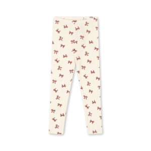 Konges Sløjd Minnie pointelle baby pants in Bow Rouge made from GOTS-certified organic cotton