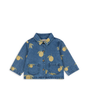 Kids organic cotton denim jacket by Konges Sløjd in lemon color