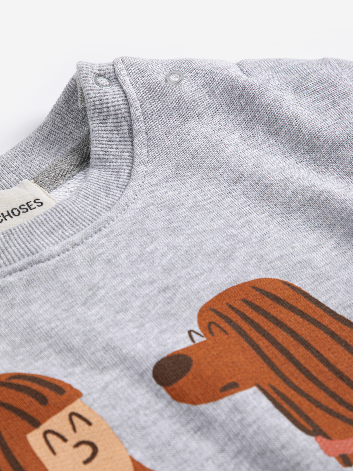 Kids Organic Sweatshirt, Friends In A Pickle, Grey - Bobo Choses - Image 3